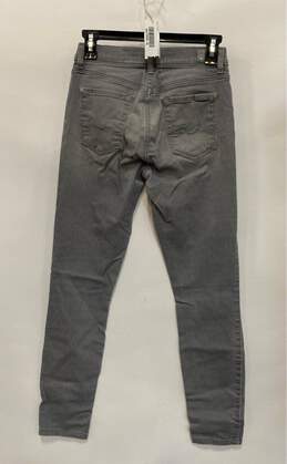 7 For All Mankind Gray Denim Stretch Medium Wash Mid Rise Skinny Jeans Size 26 alternative image