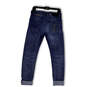 Womens Blue Denim Embroidered Stretch Pockets Cuffed Skinny Jeans Sz 29/30 image number 2
