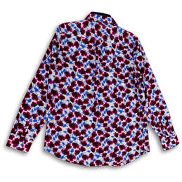 Womens Multicolor Floral Ruffle Long Sleeve Button-Up Shirt Size Medium alternative image