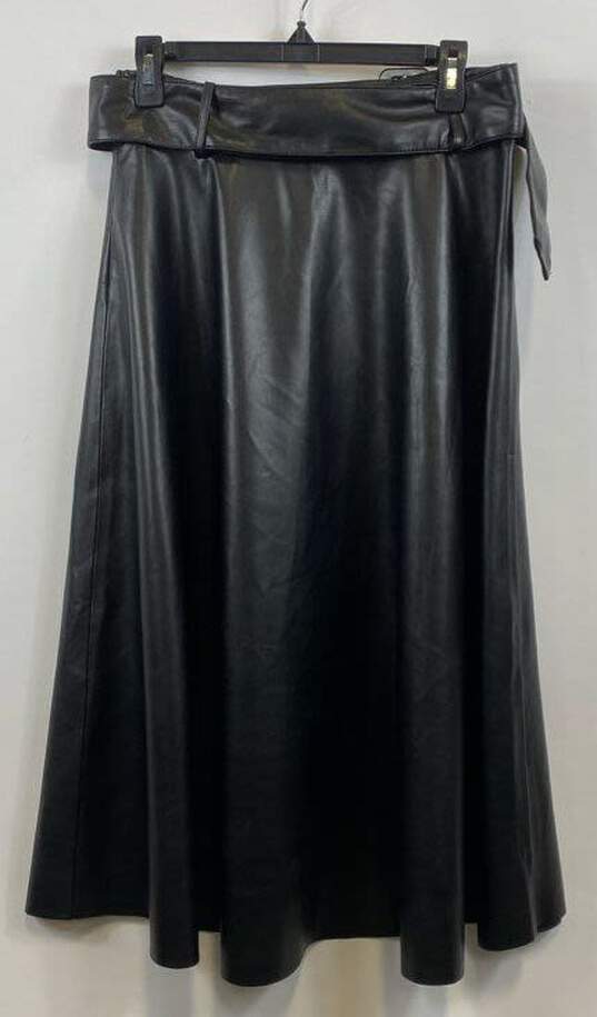 Philosophy Black Faux Leather Skirt - Size 8 image number 2