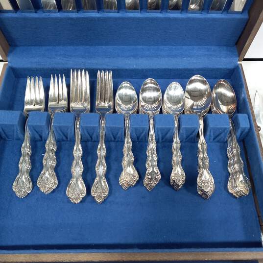 Set of International Silverplate Flatware In Wooden Box/Case image number 3