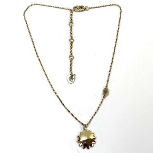 Designer Juicy Couture Gold-Tone Chain White Enamel Flower Charm Necklace image number 3