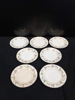 Bundle of 7 Off White Knowles Gold Leaf Plate