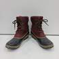Sorel Women's Black/Maroon Leather Duck Boots Size 9 image number 2