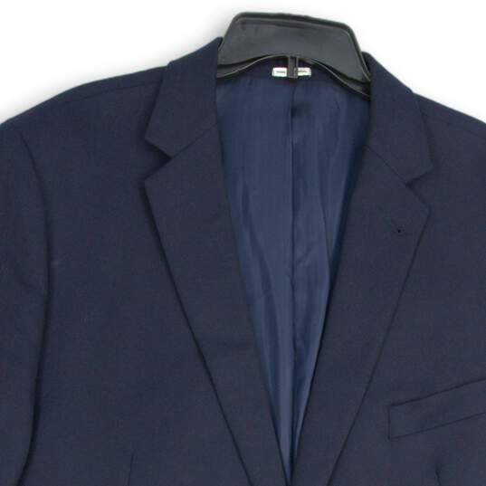 Pronto Uomo Mens Navy Notch Lapel Long Sleeve Two Button Blazer Size 50R image number 3