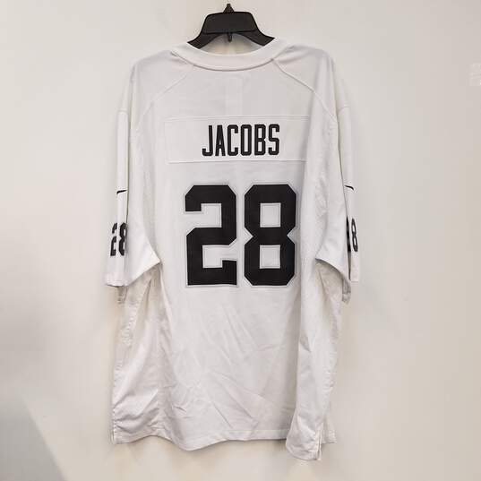 Nike Mens White Las Vegas Raiders Josh Jacobs#28 Football NFL Jersey Sz 3XL image number 2