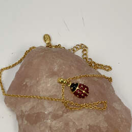 Designer Joan Rivers Gold-Tone Adjustable Lady Bug Chain Pendent Necklace