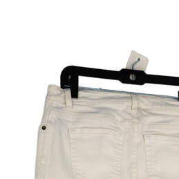 Womens White Denim Regular Fit Dark Wash Pockets Straight Leg Jeans Size 4