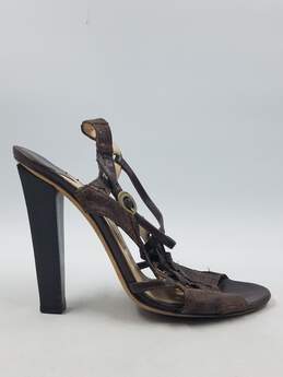 Authentic Jimmy Choo Brown Snakeskin Sandals W 10
