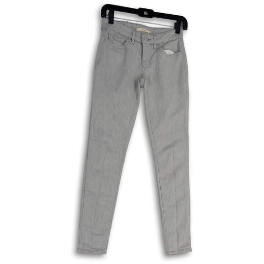 Womens Gray 711 Denim Light Wash Stretch Pockets Skinny Leg Jeans Size 24 image number 1