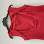 Womens Red Sleeveless Boat Neck Stretch Back Zip Sheath Dress Size 10 image number 3
