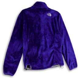 Womens Purple Fleece Mock Neck Long Sleeve Full-Zip Jacket Size Large alternative image