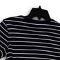 Womens Blue White Striped Short Sleeve Button Henley T-Shirt Size XS image number 4