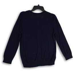 NWT Loft Womens Navy Blue Long Sleeve Button Front Cardigan Sweater Size Medium alternative image