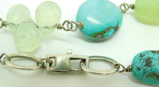 Silver Tone Contemporary Turquoise, Aqua & Agate Jewelry image number 7