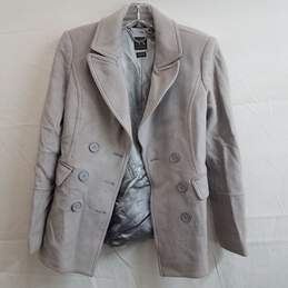 Armani Exchange Double Breasted Wool Blend Jacket Grey Size XS