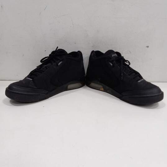 Nike Air Jordan Men's Black Leather Sneakers Size 10.5 image number 2
