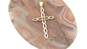 14K Yellow Gold Red CZ Cross Pendant 1.3g image number 5