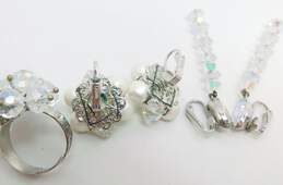 VNTG Laguna & Fash Aurora Borealis & Faux Pearl Clip-On Earrings Necklaces Ring alternative image