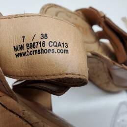 Born Footwear Brown Leather Cork Wedge Heel Sandals Women's 7 alternative image