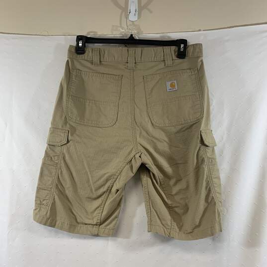 Men's Tan Carhartt Relaxed Fit Cargo Shorts, Sz. 34 image number 2
