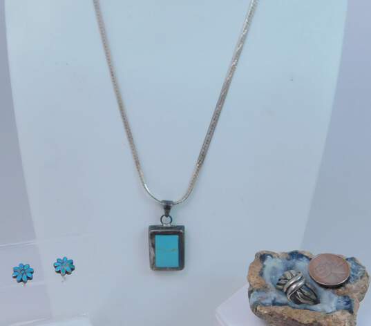 925 Sterling Silver & Turquoise Jewelry image number 9