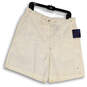 NWT Womens White Drawstring Slash Pocket Pull-On Chino Short Size 14 image number 1