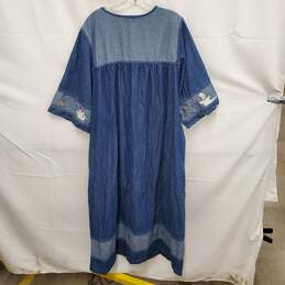 VTG Quacker Factory WM's Blue Denim Halloween Embroidered Dress Size 1X alternative image