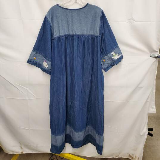 VTG Quacker Factory WM's Blue Denim Halloween Embroidered Dress Size 1X image number 2