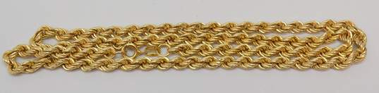 14K Gold Chunky Twisted Rope Chain Necklace 8.7g image number 1
