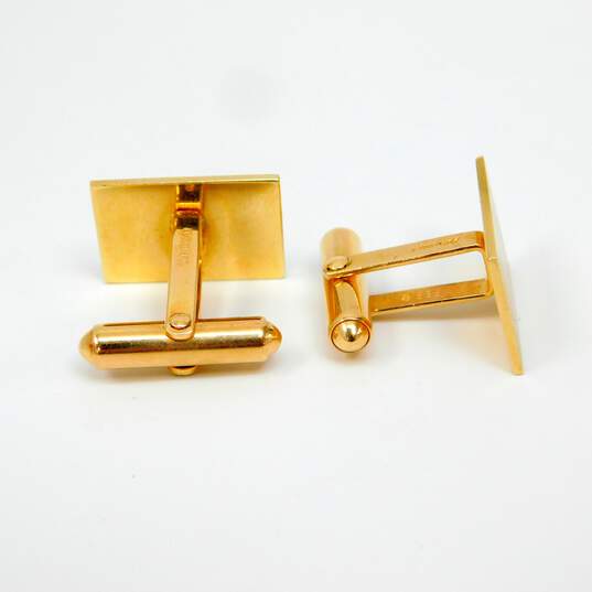 VNTG Lindsay & Co Brushed 14K Yellow Gold Cufflinks & Tuxedo Shirt Buttons 14.9g image number 5