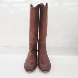 Frye Women's Melissa Button 2 Tall Cognac Brown Leather Riding Boots Size 8B alternative image