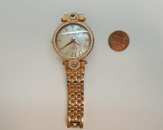 Ecclissi Facets 75620 Rose Gold Tone & Cubic Zirconia Mother Of Pearl Dial Watch 79.1g image number 3
