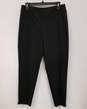 Womens Black Wool Flat Front Straight Leg Formal Dress Pants Size 40 image number 1