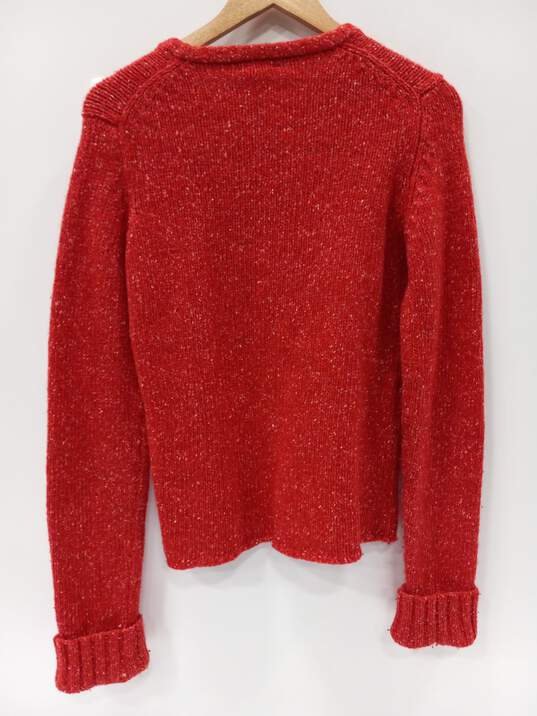 J Crew Red Pullover Sweater Size Large image number 2