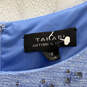Womens Blue Sleeveless Round Neck Pleated Back Zip Sheath Dress Size 12 image number 3