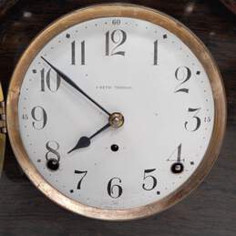 Seth Thomas Brown Wooden Mantel Clock alternative image
