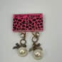 Designer Betsey Johnson Gold-Tone Cubic Zirconia Lever Back Dangle Earrings image number 3