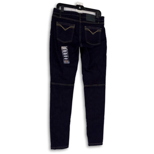 NWT Womens Blue Mid Rise Dark Wash Pockets Denim Skinny Leg Jeans Size 29 image number 2