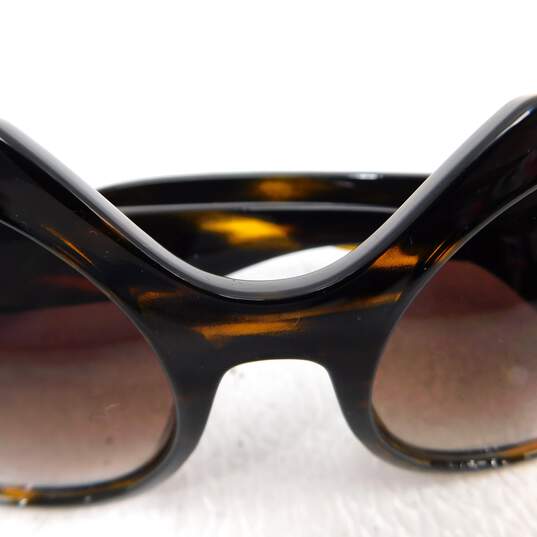 Judith Leiber 'Fushia' Lense Havana Brown Frame Oversized Sunglasses, Box & Dust Bag NWT with COA image number 16
