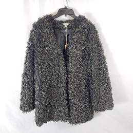MaxStudio Women Black Faux Fur Jacket Sz XS NWT