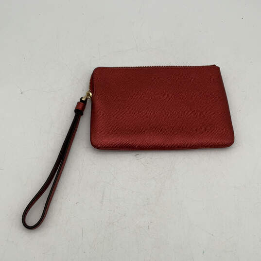 Womens Jamie Red Leather Various Card Slots Zipper Wristlet Wallet image number 2