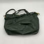 Womens Green Leather Adjustable Strap Inner Pockets Zipper Satchel Bag image number 2
