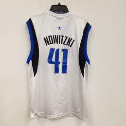 Mens White Dallas Mavericks Dirk Nowitzki #41 Basketball NBA Jersey Size L alternative image