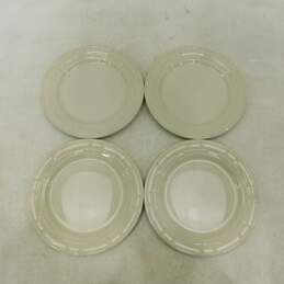 Longaberger Pottery Woven Traditions 8.75" Ivory Plate Set of 4