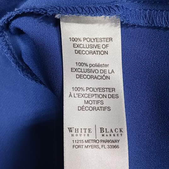 White House Black Market Women's Blue Crepe Tank Shirt Blouse Size M image number 3
