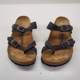 Birkenstock Women's Mayari Black Leather Toe Loop Slide Sandals Size 4