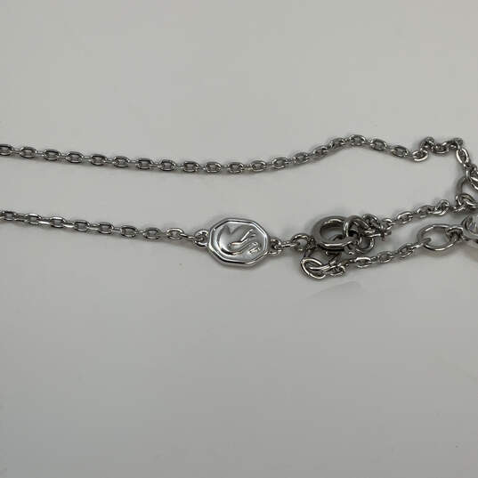 Designer Swarovski Silver-Tone Dual Short Triangle Charm Necklace w/ Box image number 4