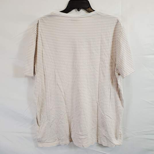 Lacoste Men White Stripe T Shirt sz 7 image number 2