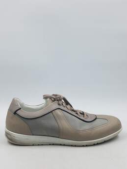 Canali Taupe Gray Leather Trim Sneaker M 10